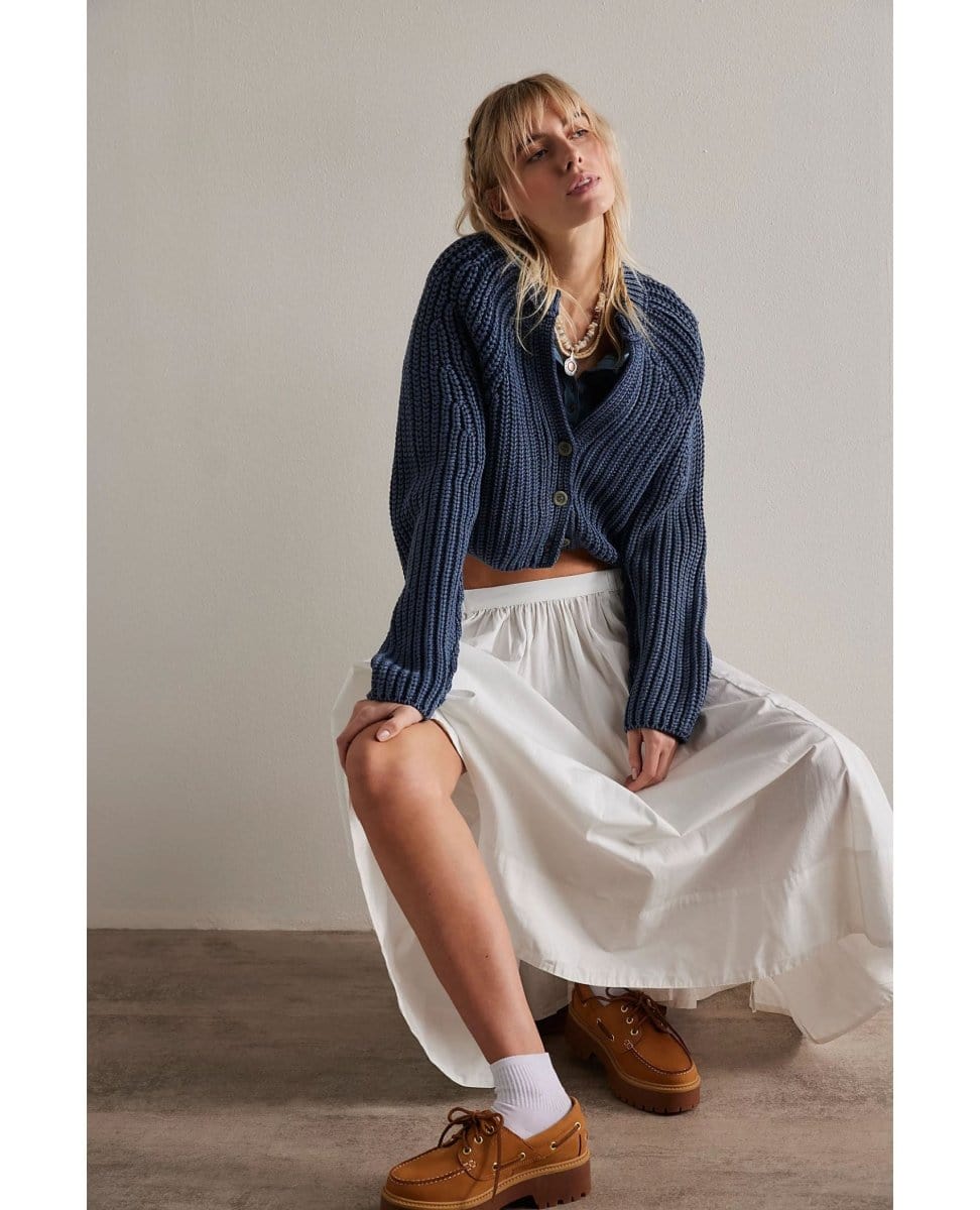 Free People Sweet Nothing Cardi Navy - PINK ARROWS