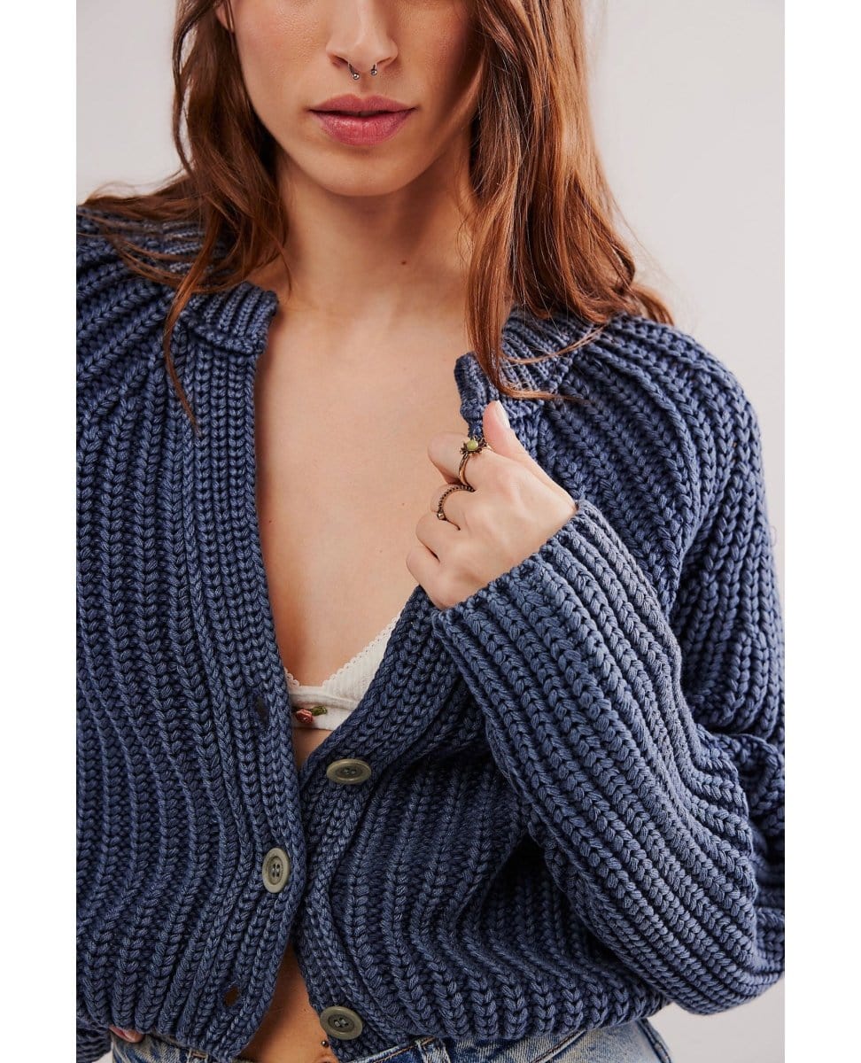 Free People Sweet Nothing Cardi Navy - PINK ARROWS