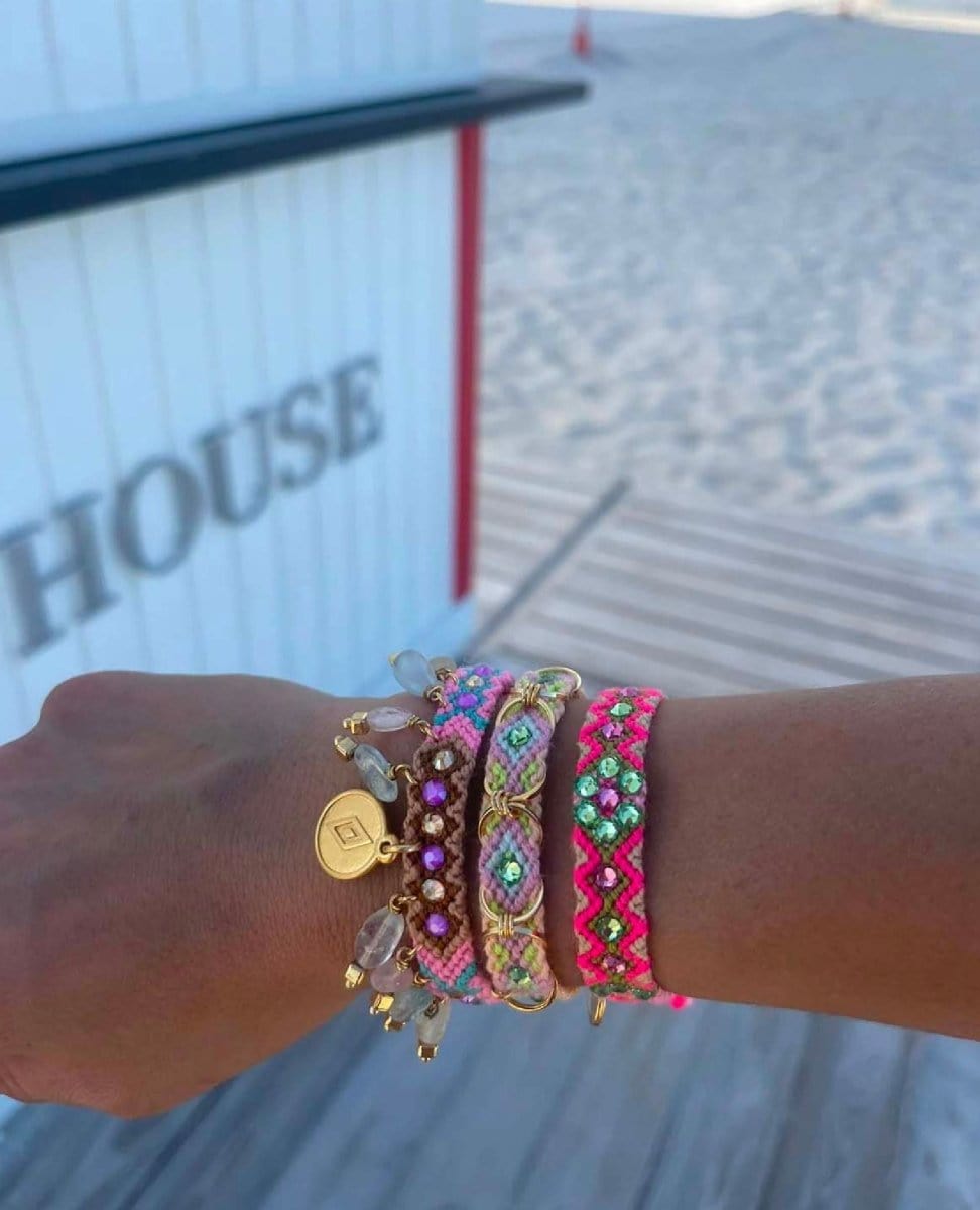 Free Spirit Bracelet with Rings Limon - PINK ARROWS