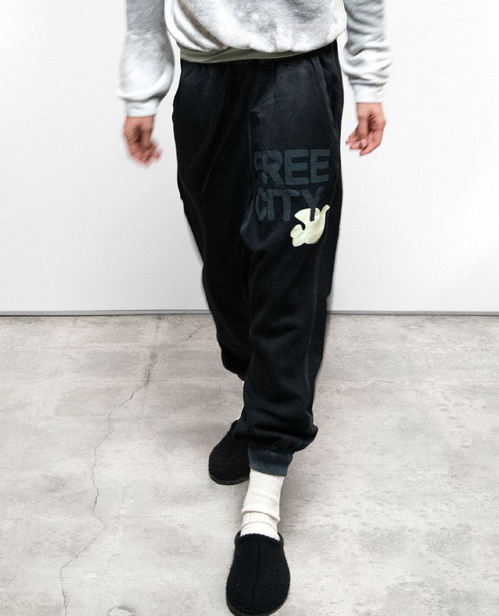FREECITY Large Sunfades Sweatpants Black Space - PINK ARROWS