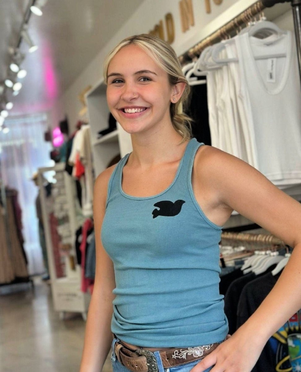 FREECITY Supervintage Rib Tank Blue Storm - PINK ARROWS