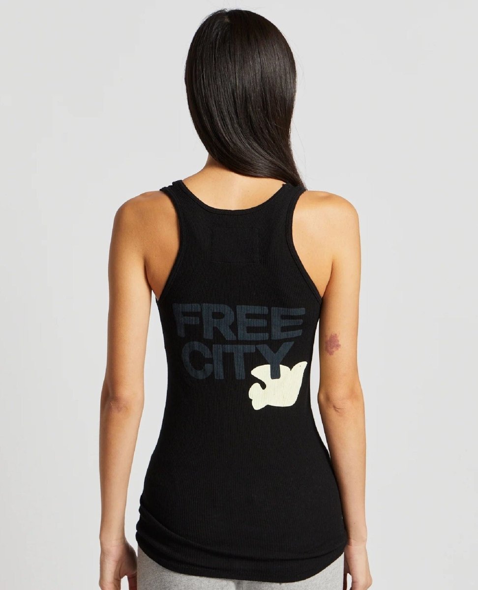 FREECITY Supervintage Tank Black - PINK ARROWS