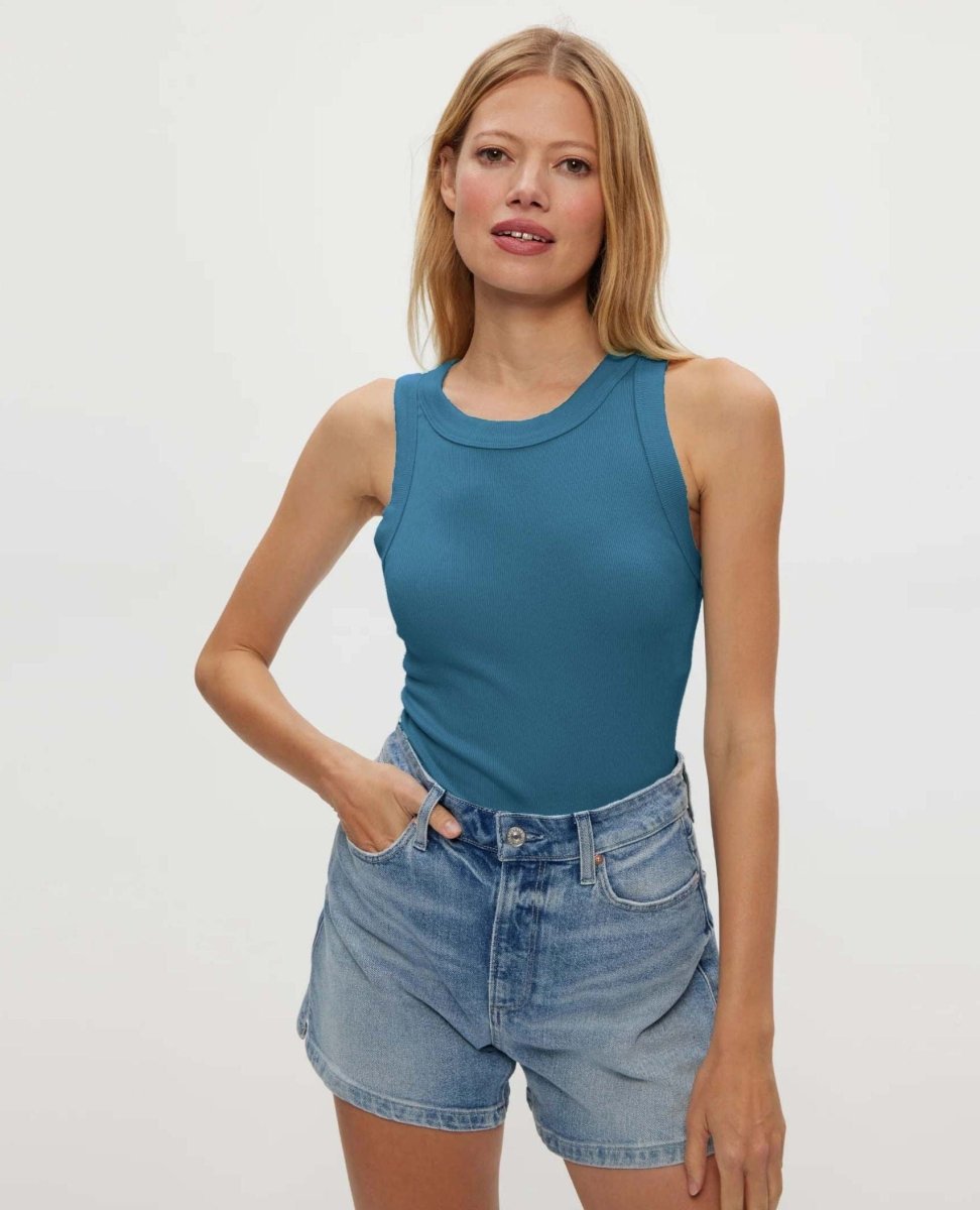 Gina Wide Binding Tank Lagoon - PINK ARROWS