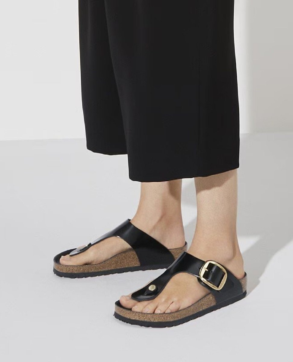 Gizeh High Shine Black Leather - PINK ARROWS