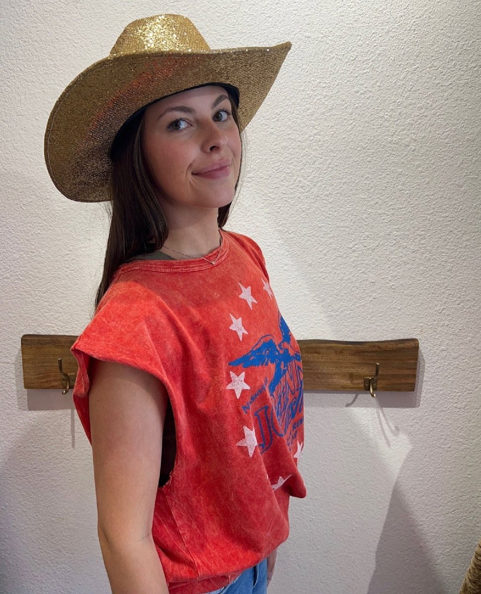 Glitter Cowboy Fedora Gold - PINK ARROWS