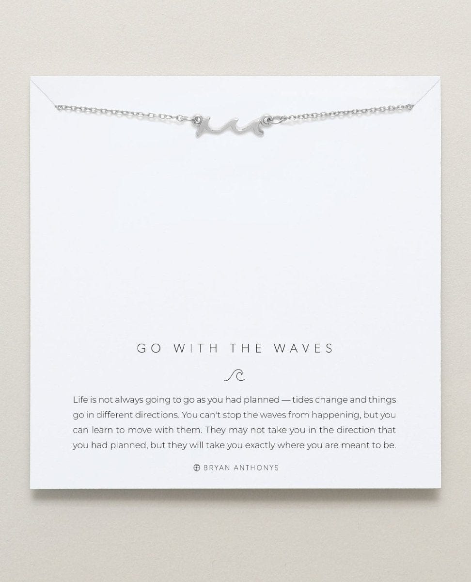 Go With Waves Necklace Silver - PINK ARROWS