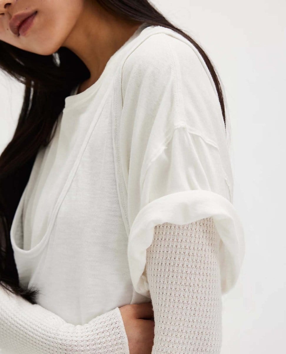 Going Places Cardi Ivory Thermal - PINK ARROWS