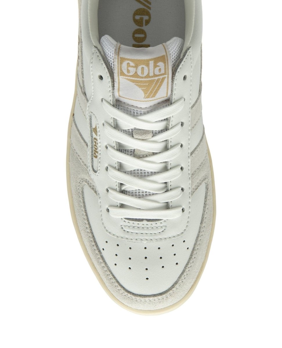 Gola Classics Women's Hawk Sneakers White/White/Gold - PINK ARROWS