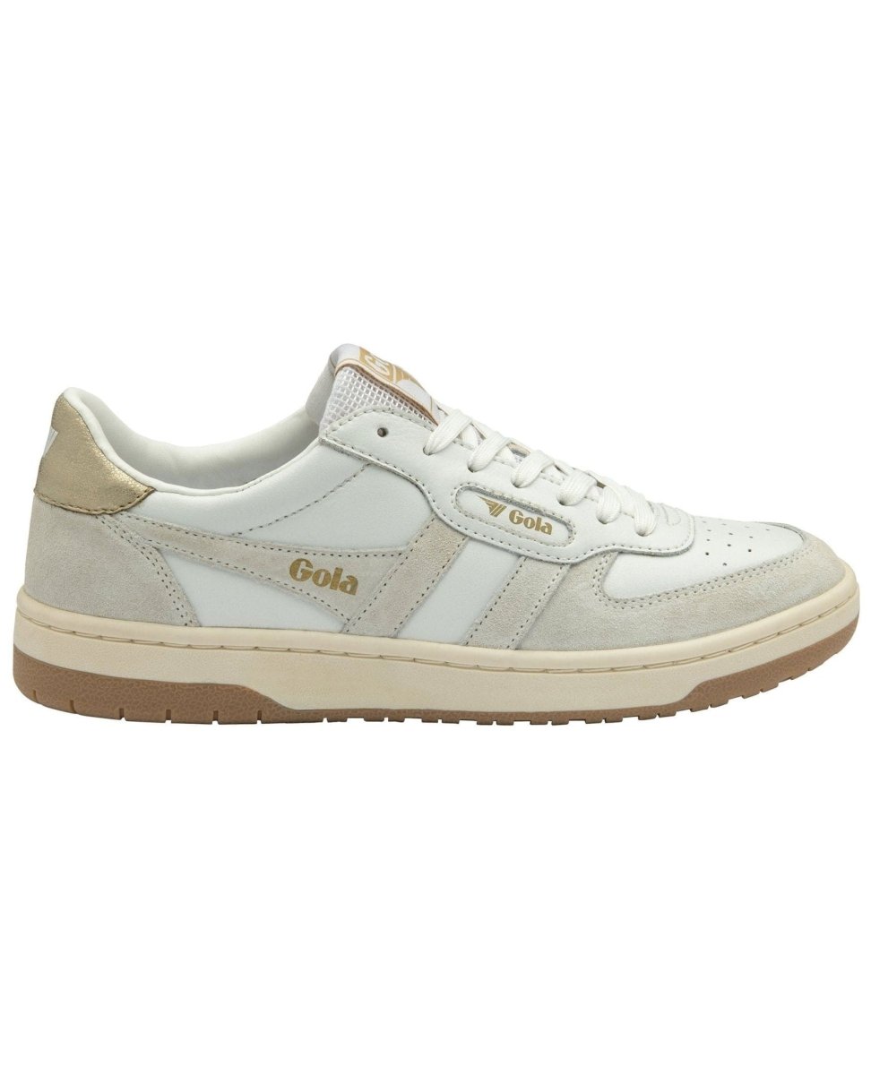 Gola Classics Women's Hawk Sneakers White/White/Gold - PINK ARROWS