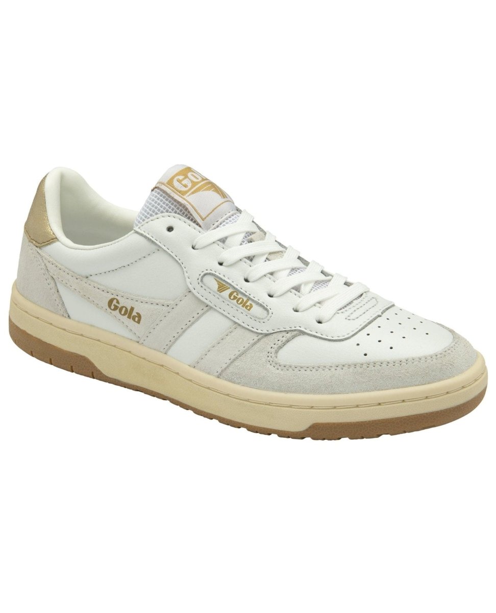 Gola Classics Women's Hawk Sneakers White/White/Gold - PINK ARROWS