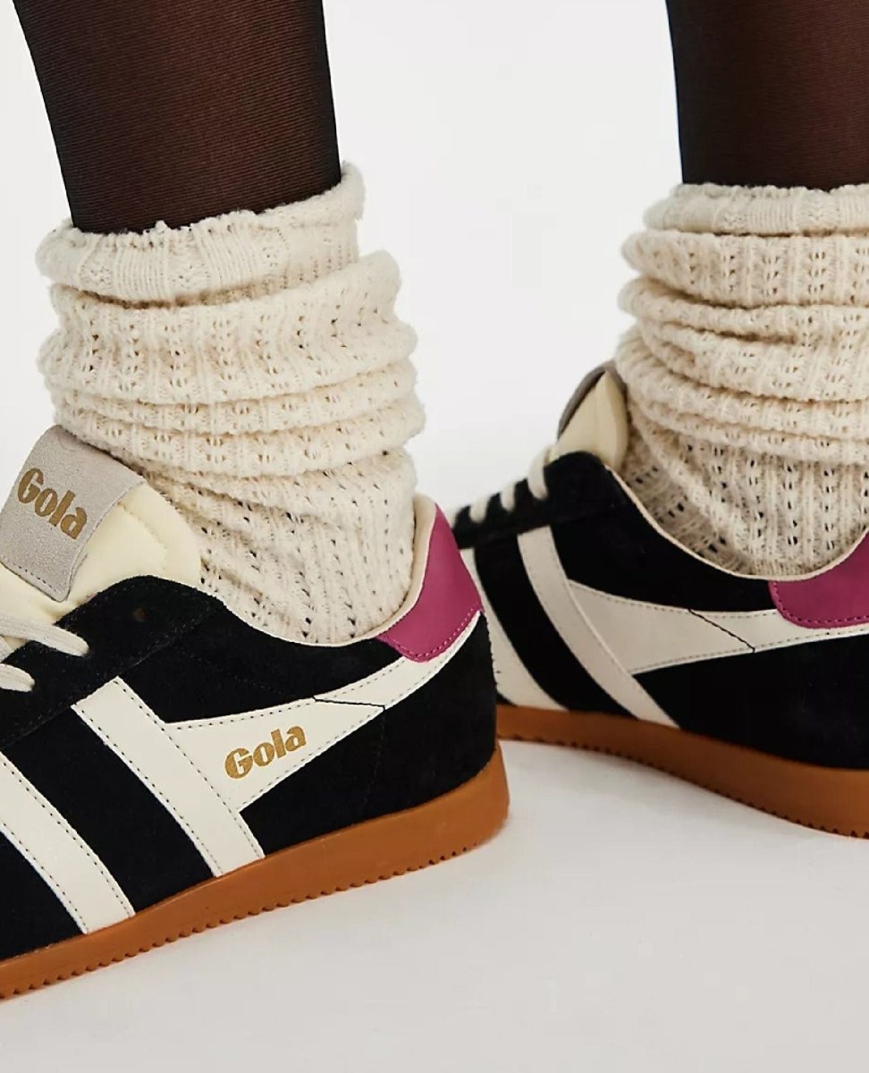 Gola Women's Elan Trainer Black White Fuchsia - PINK ARROWS