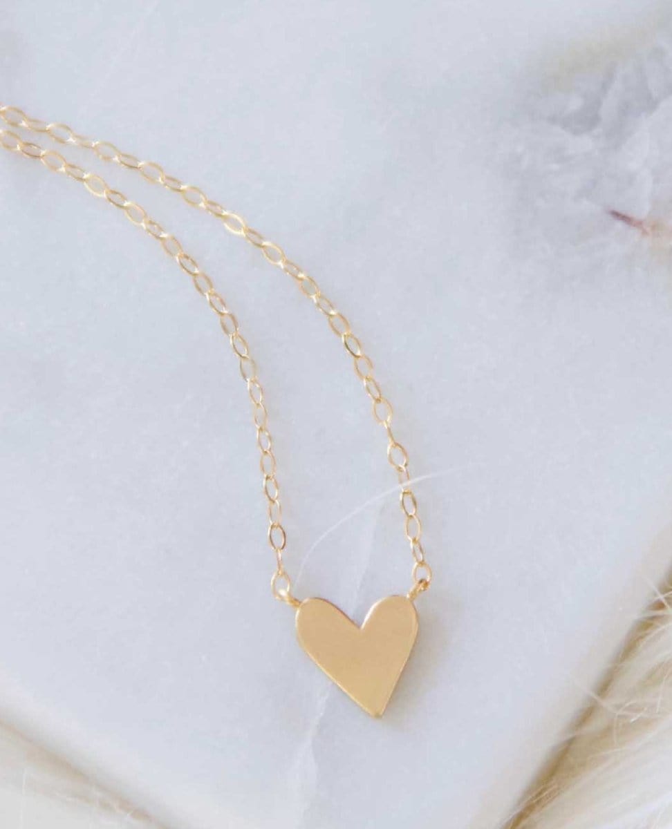 Gold Heart Necklace - PINK ARROWS