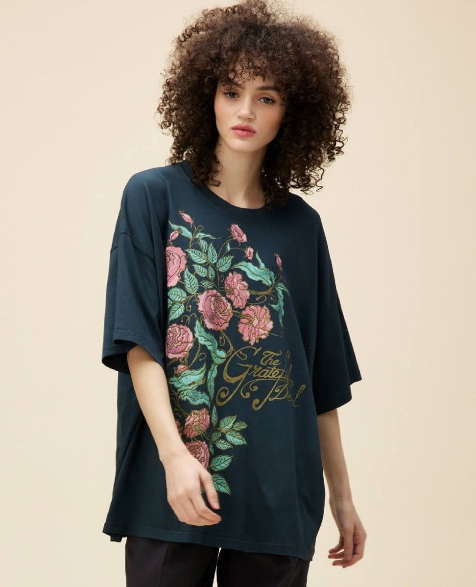 Grateful Dead Vintage Black Rose One Size - PINK ARROWS