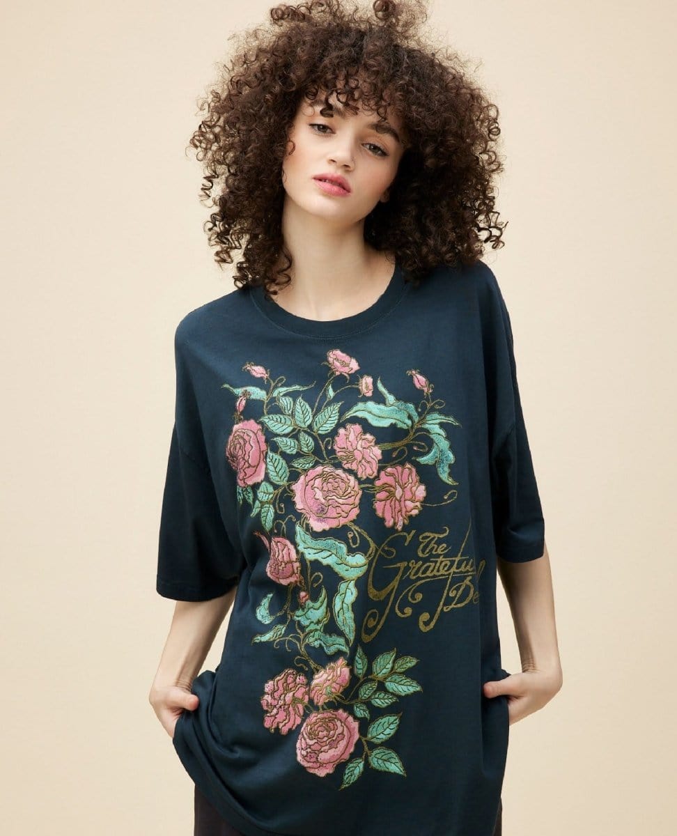 Grateful Dead Vintage Black Rose One Size - PINK ARROWS