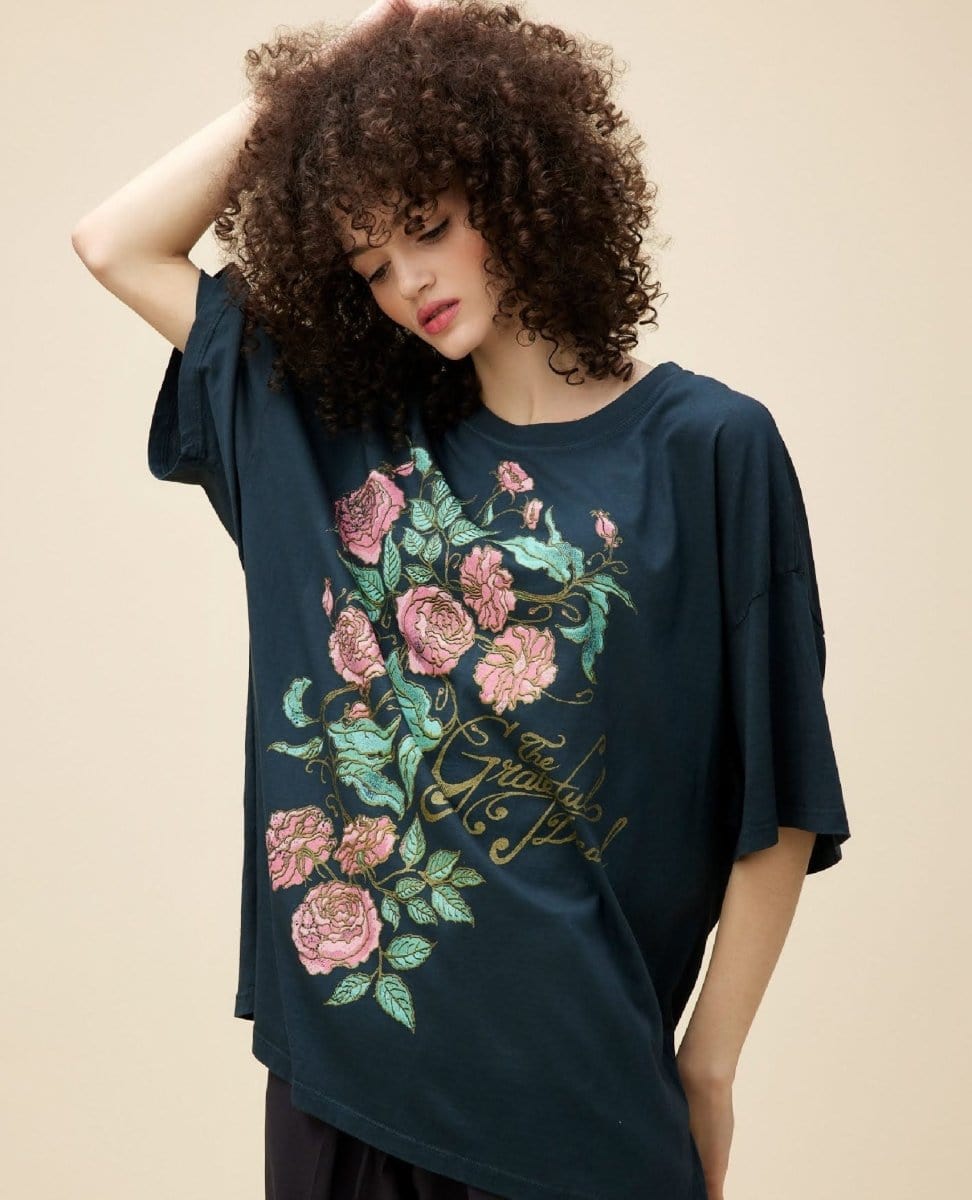 Grateful Dead Vintage Black Rose One Size - PINK ARROWS