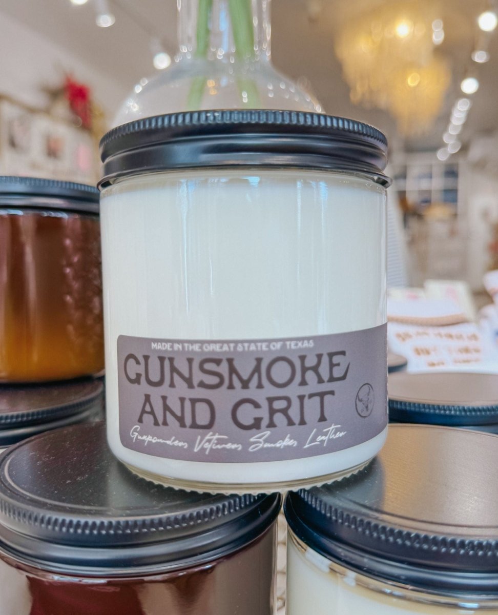 Gunsmoke & Grit Candle White Jar - PINK ARROWS
