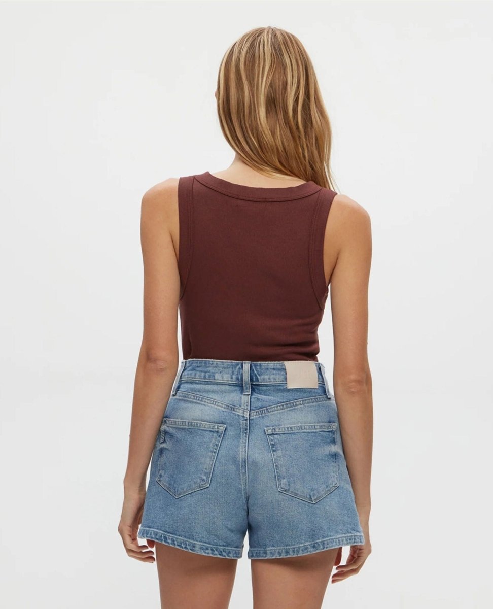 Halley Ruched Side Tank Espresso - PINK ARROWS