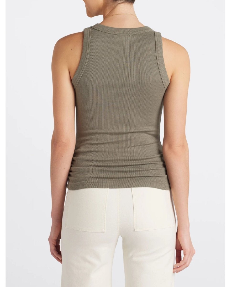 Halley Ruched Side Tank Olive - PINK ARROWS