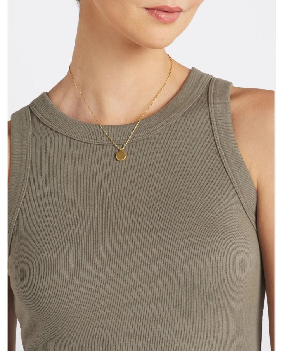 Halley Ruched Side Tank Olive - PINK ARROWS