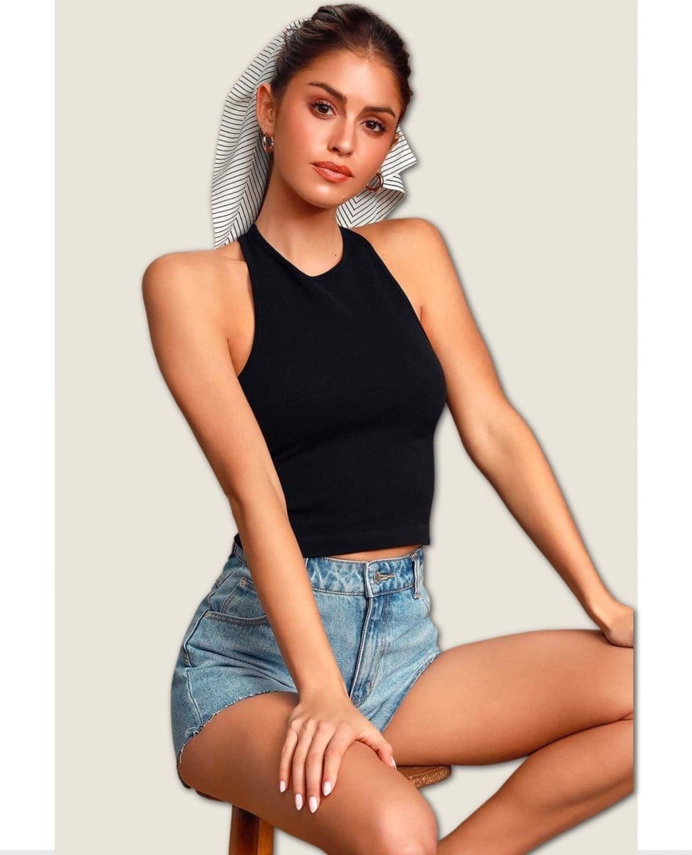 Hayley Racerback Brami Black - PINK ARROWS