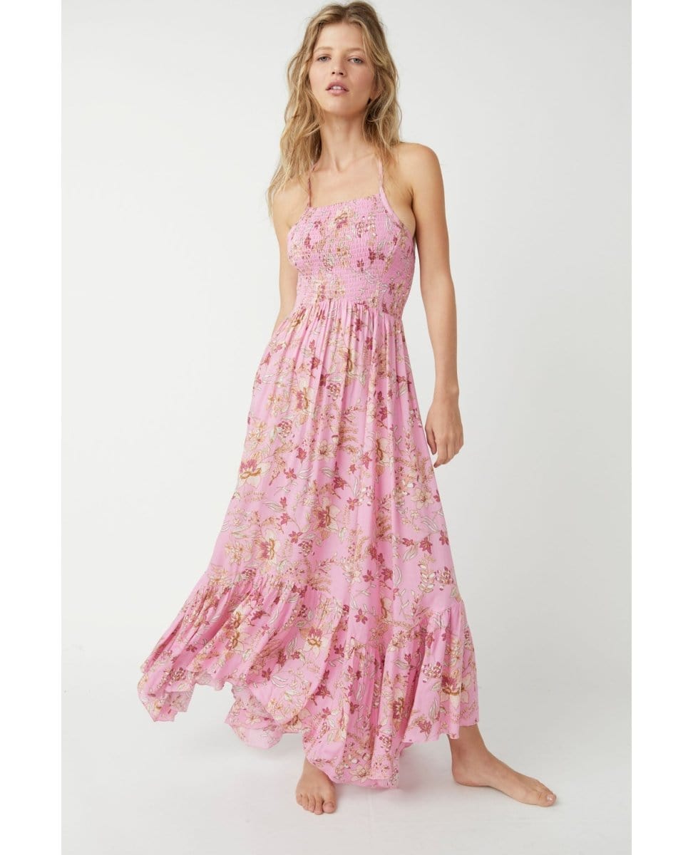 heat wave printed maxi dress Free People Women's Heat Wave Printed Maxi Dress - Granite Combo
