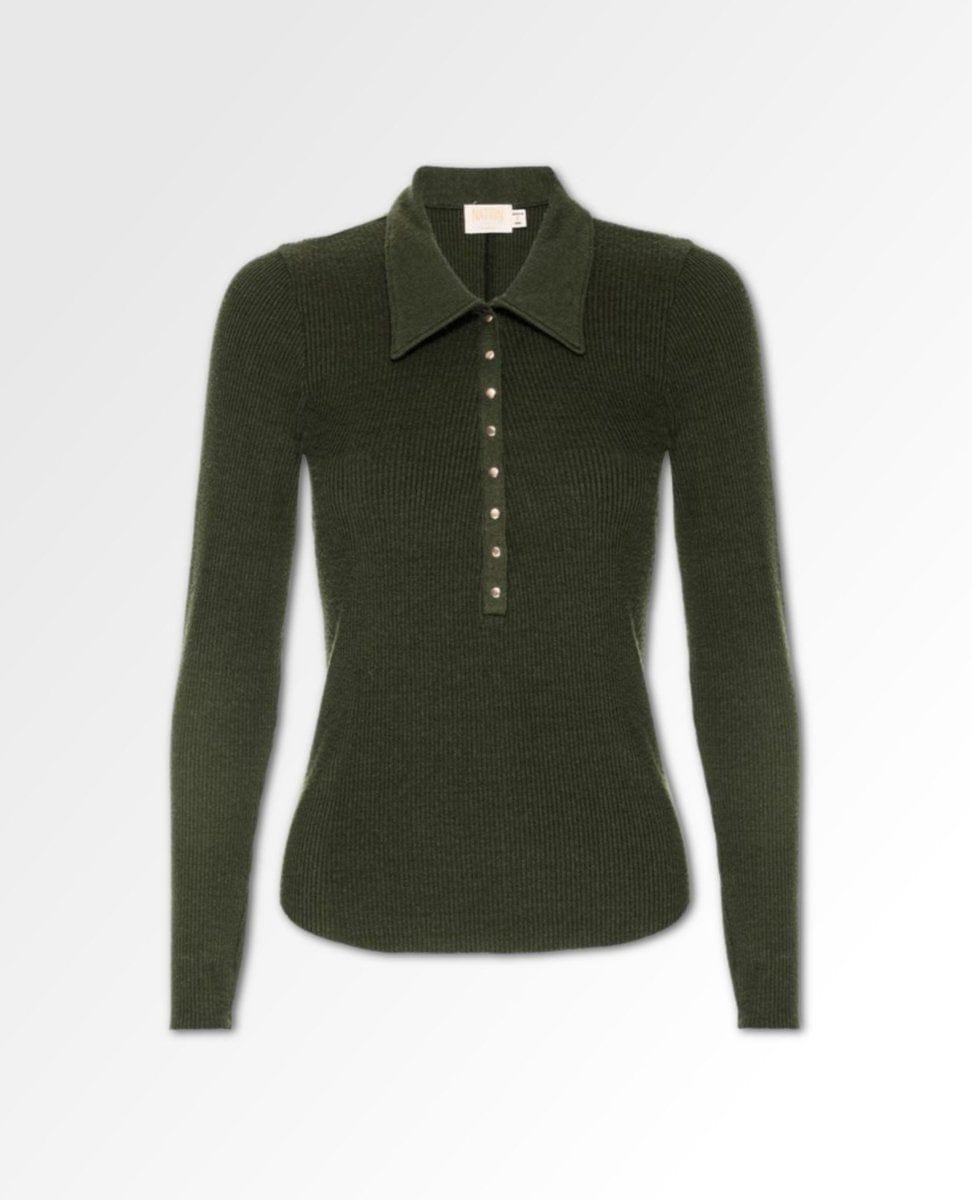 Hollis Collared Snap Tee Nori - PINK ARROWS