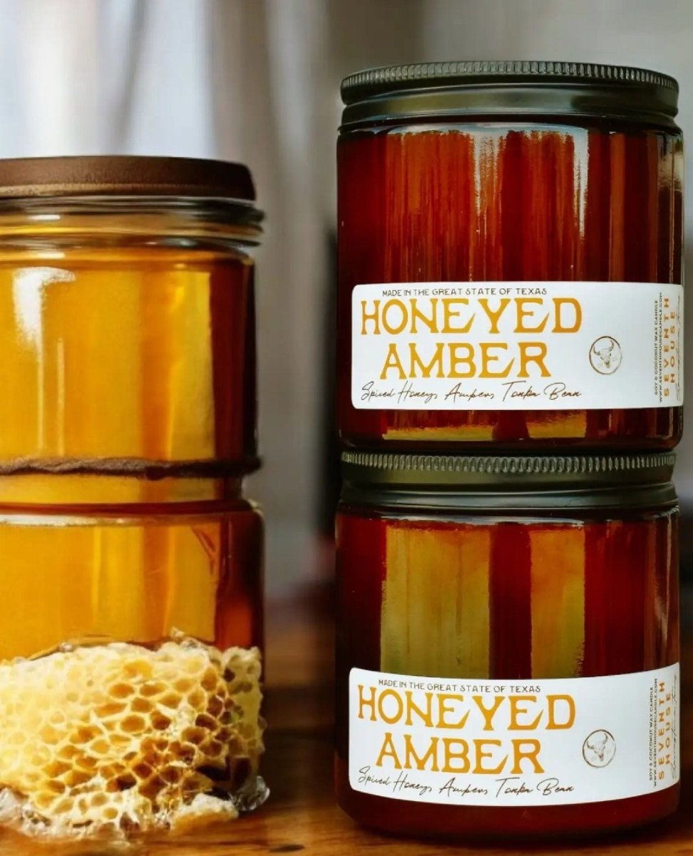 Honeyed Amber Spiced Honey Candle - PINK ARROWS