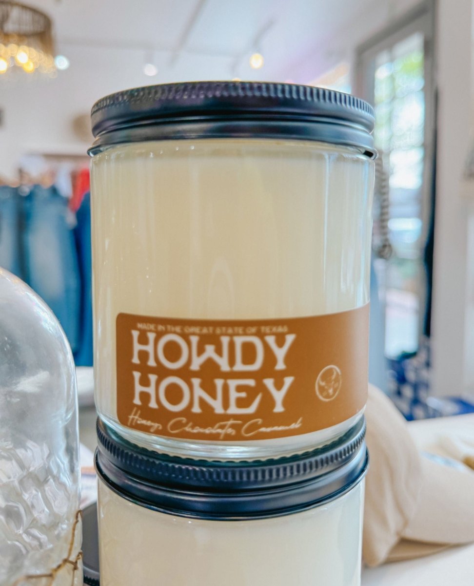 Howdy Honey Candle White Jar - PINK ARROWS