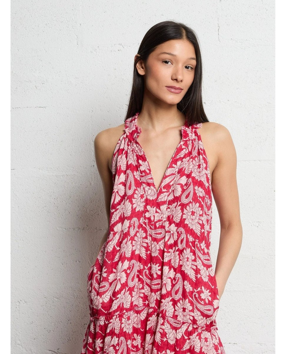 Jade Dress in Bora Bora Tabasco - PINK ARROWS