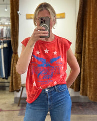Johnny Cash Muscle Tank Red - PINK ARROWS