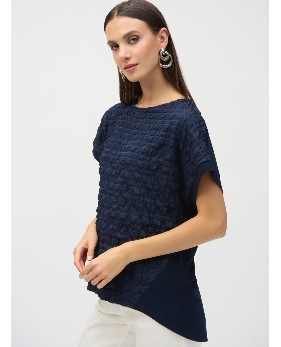 Joseph Ribkoff Crew Neck Pullover Navy - PINK ARROWS