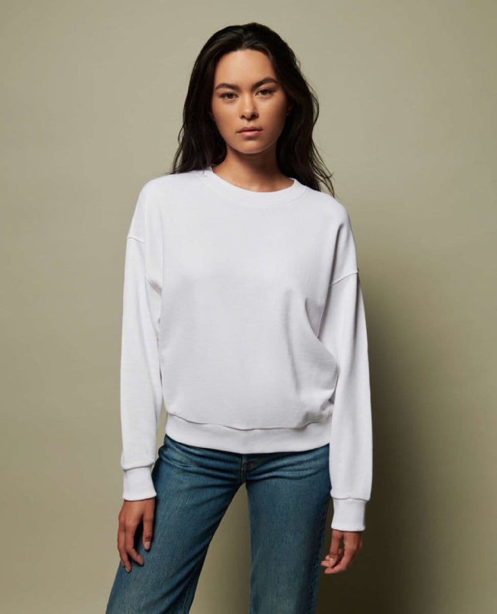 Jovie Classic Sweatshirt White - PINK ARROWS
