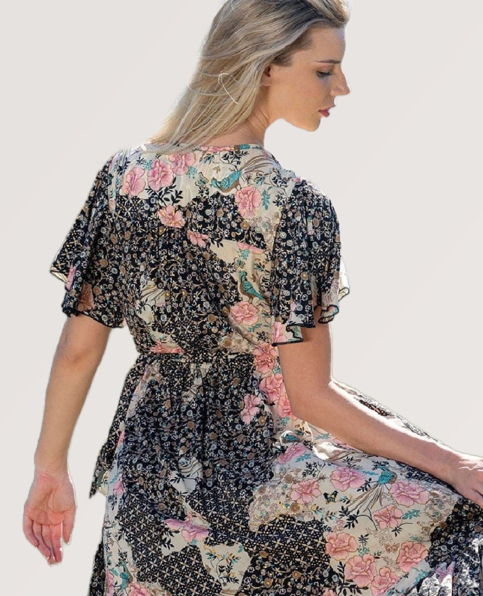 Juliette Wrap Midnight Bloom - PINK ARROWS