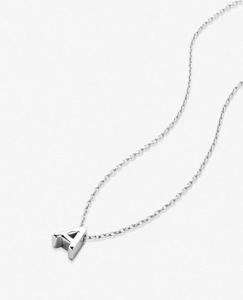 Just for You Initial Necklace Silver - PINK ARROWS