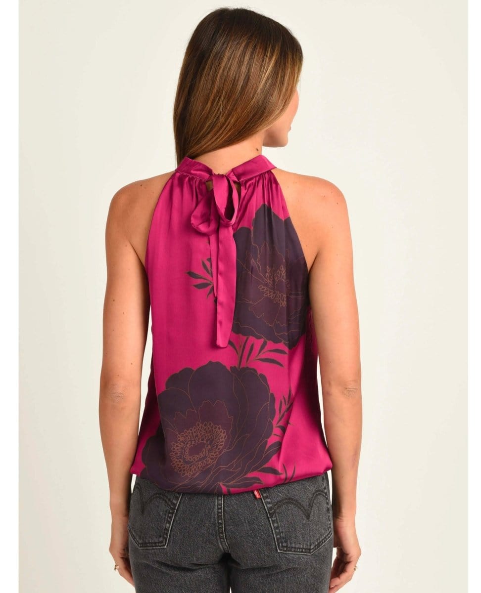 Kaiya Floral Halter Top With Bow - PINK ARROWS