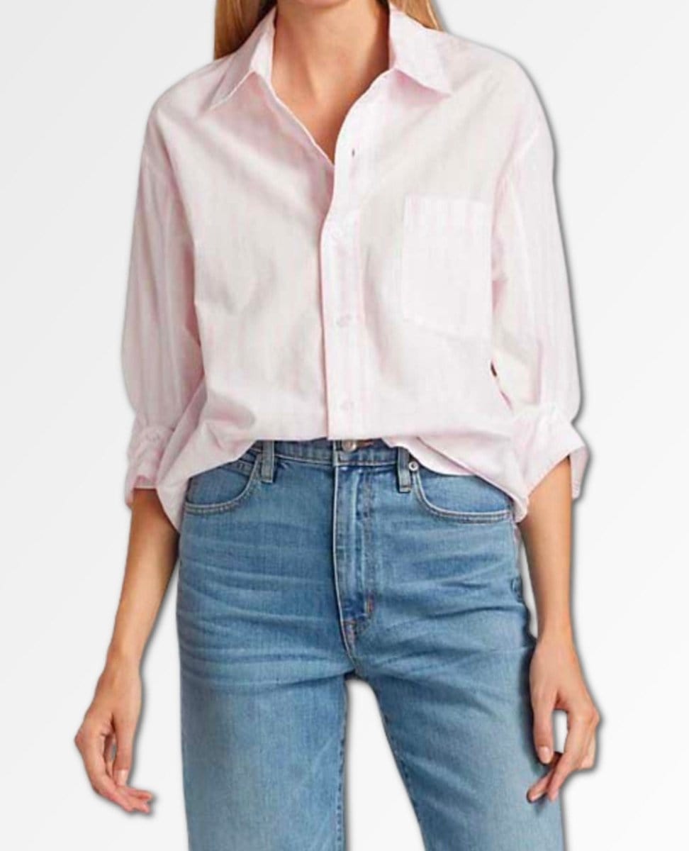 Kayla Shirt Azalea Stripe - PINK ARROWS