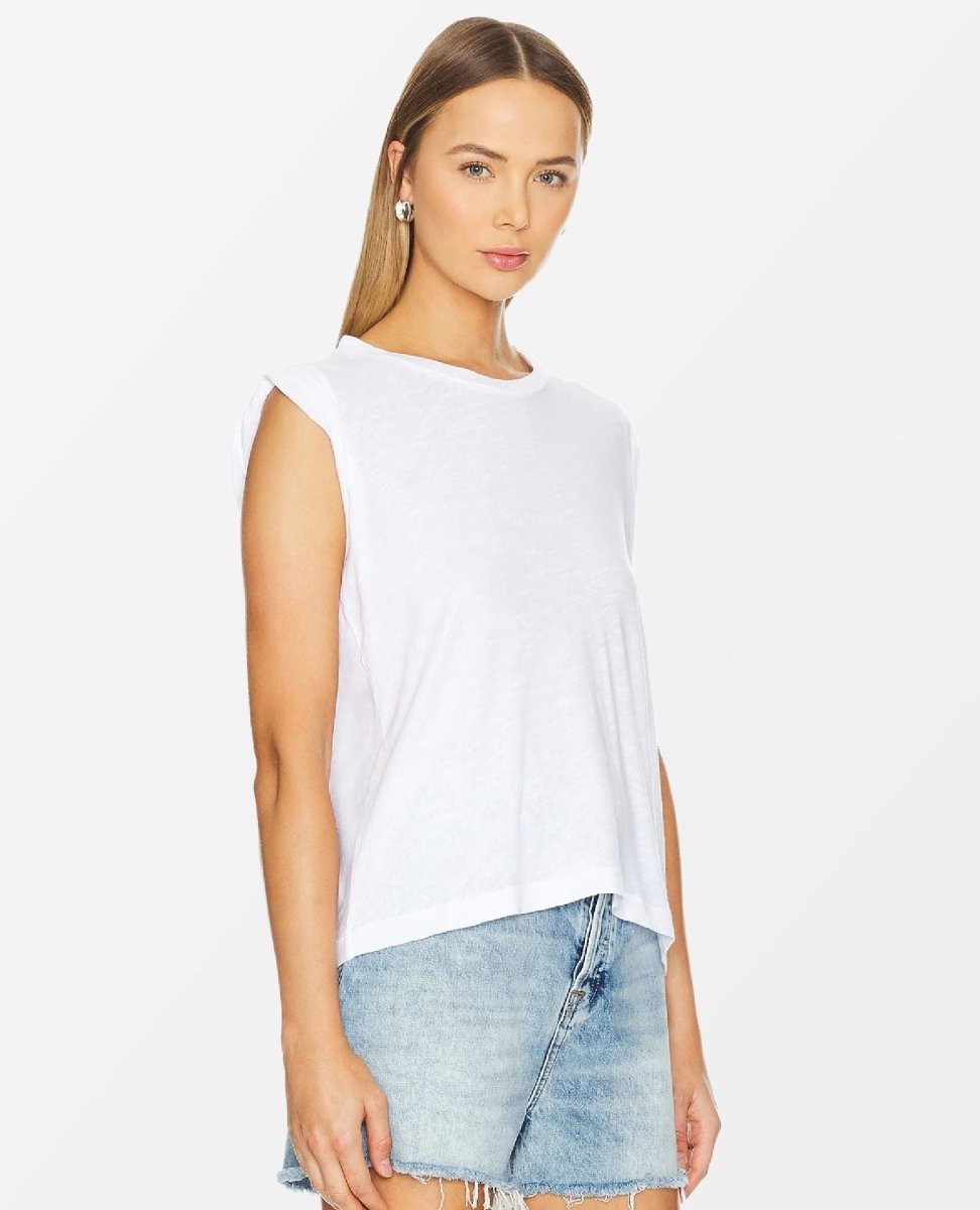 Kelsey Roll Sleeve Tee White - PINK ARROWS