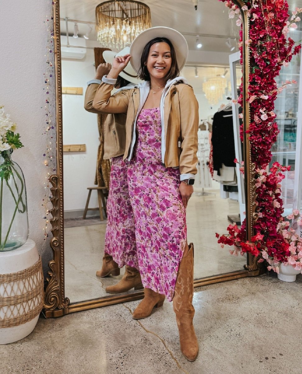 Kiele Midi Lilac Floral - PINK ARROWS