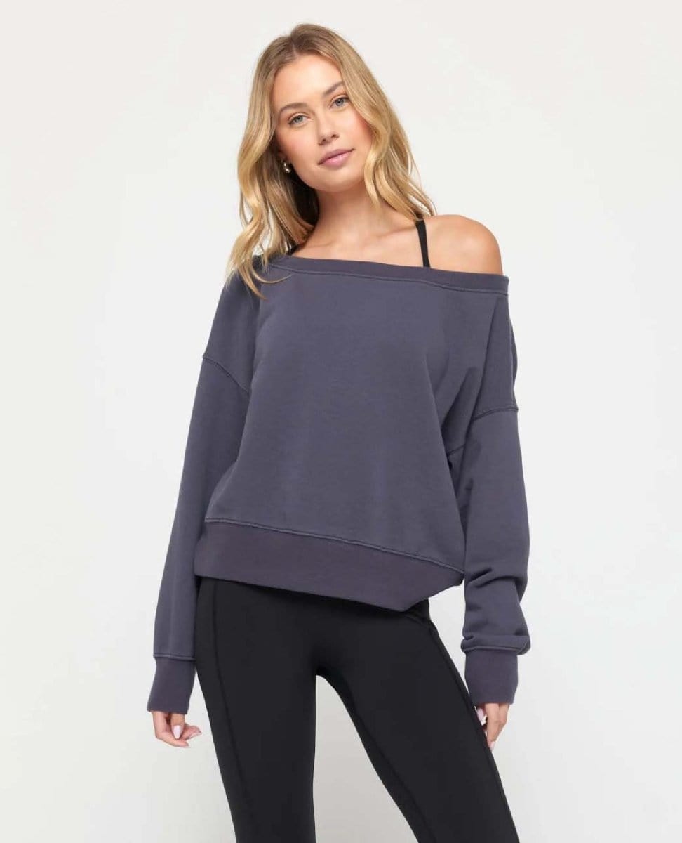 La Vida Off Shoulder Shadow Grey - PINK ARROWS