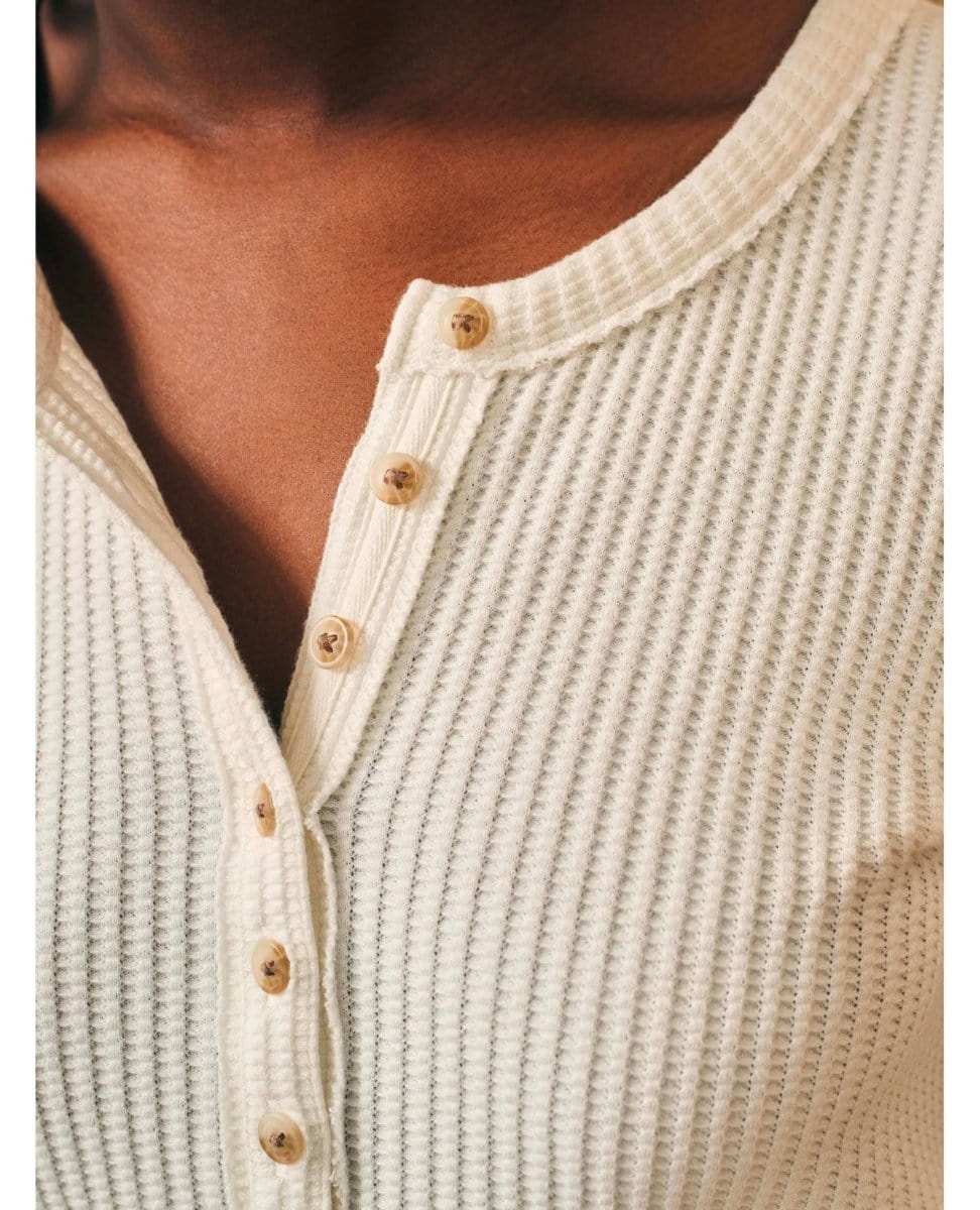 Legend Apres Waffle Henley Ivory - PINK ARROWS