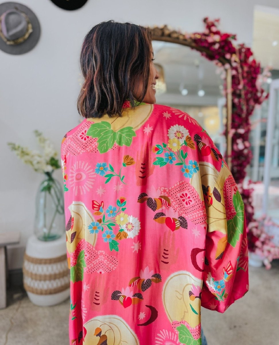 Libertine Reversible Robe in Cayenne - PINK ARROWS