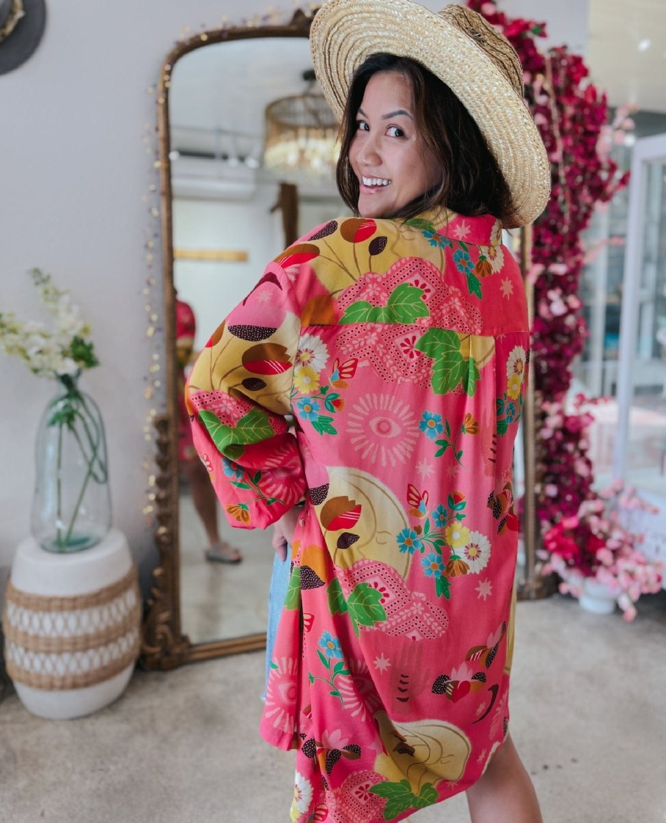 Libertine Shirt Dress in Cayenne - PINK ARROWS