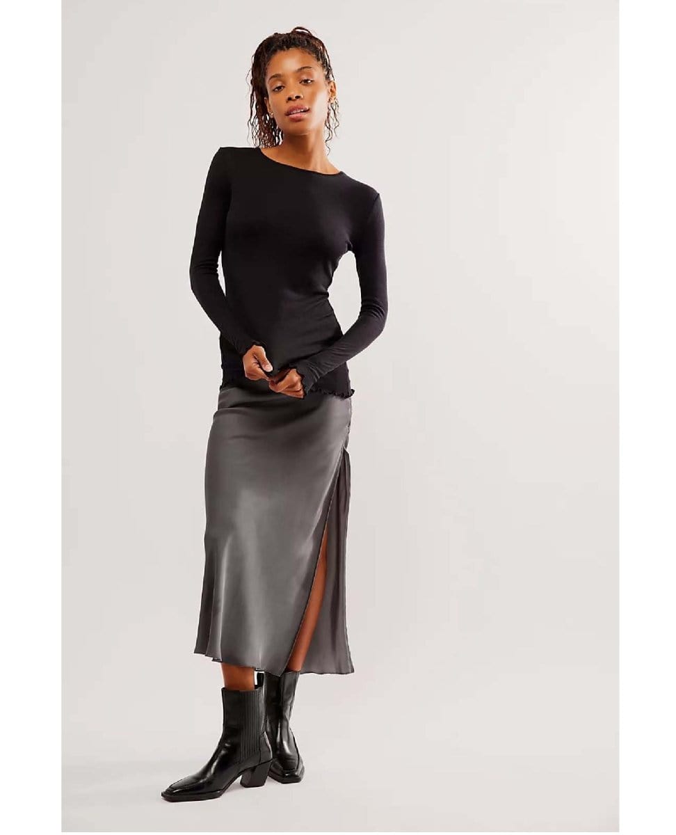 Long Nights Long Sleeve Layering Tee Black - PINK ARROWS