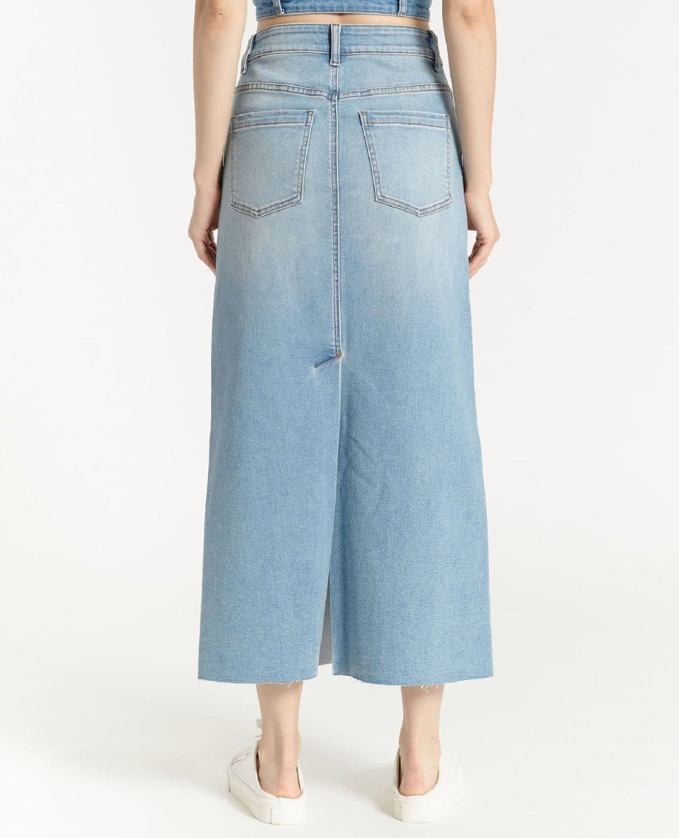 Long Pencil Skirt With Back Slip - PINK ARROWS