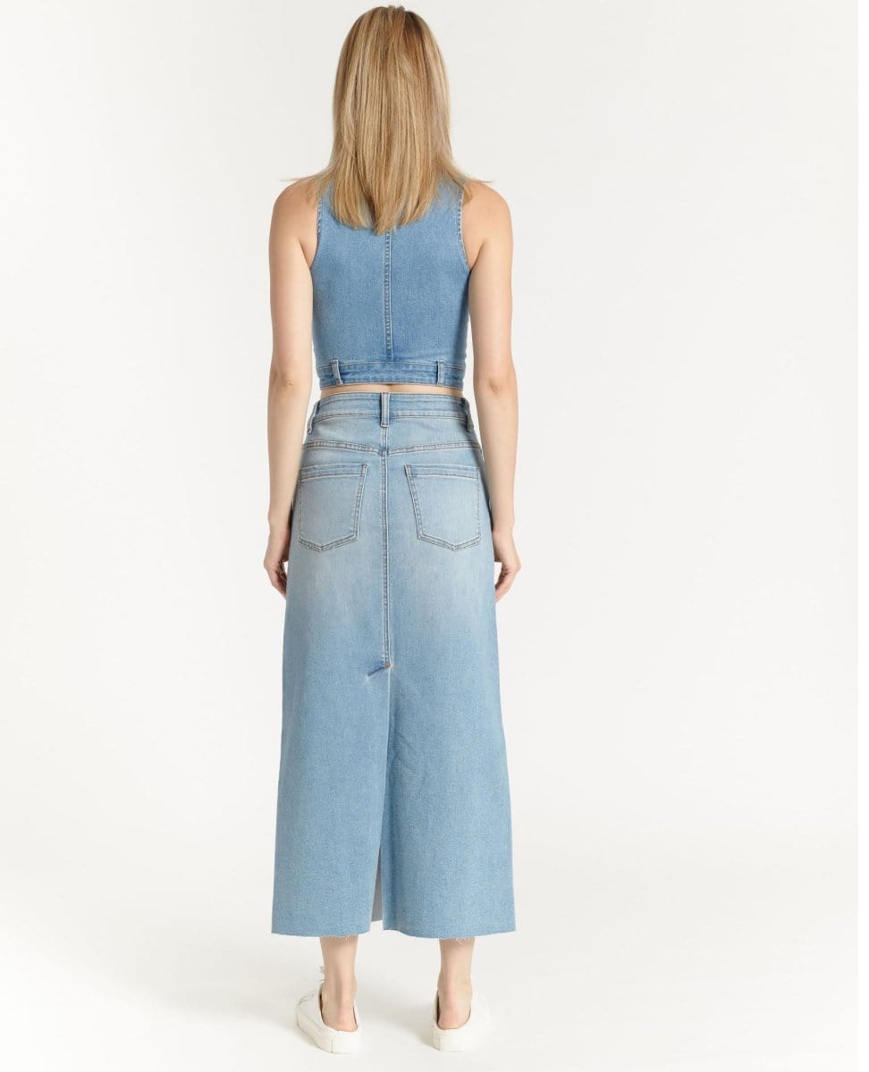 Long Pencil Skirt With Back Slip - PINK ARROWS