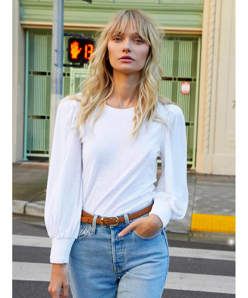 Loren 3/4 Sleeve White - PINK ARROWS