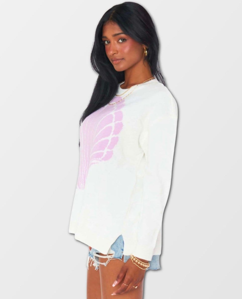 Lost At Sea Sweater Seashell Knit - PINK ARROWS