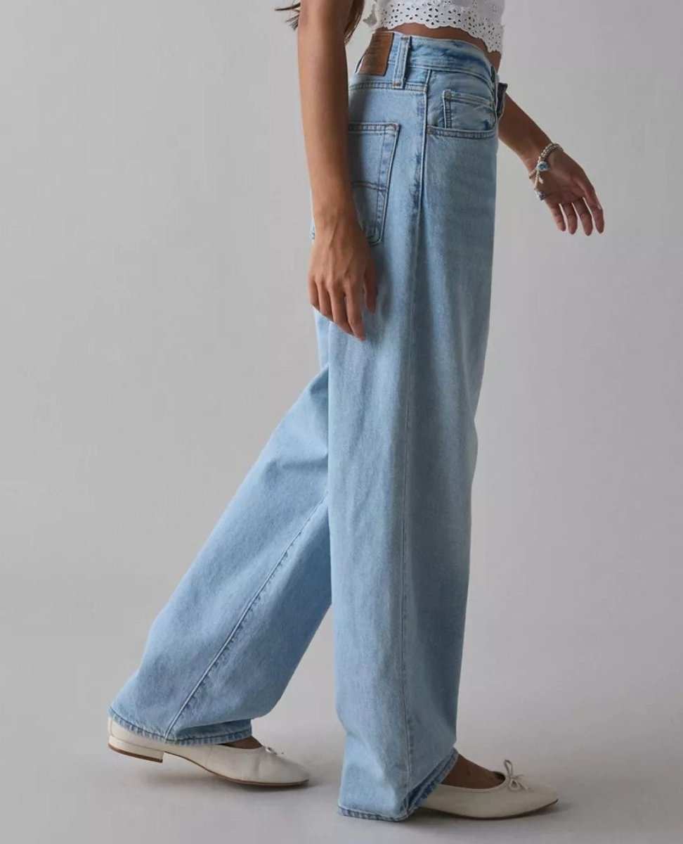 Low Loose Jeans Fan Flare - PINK ARROWS