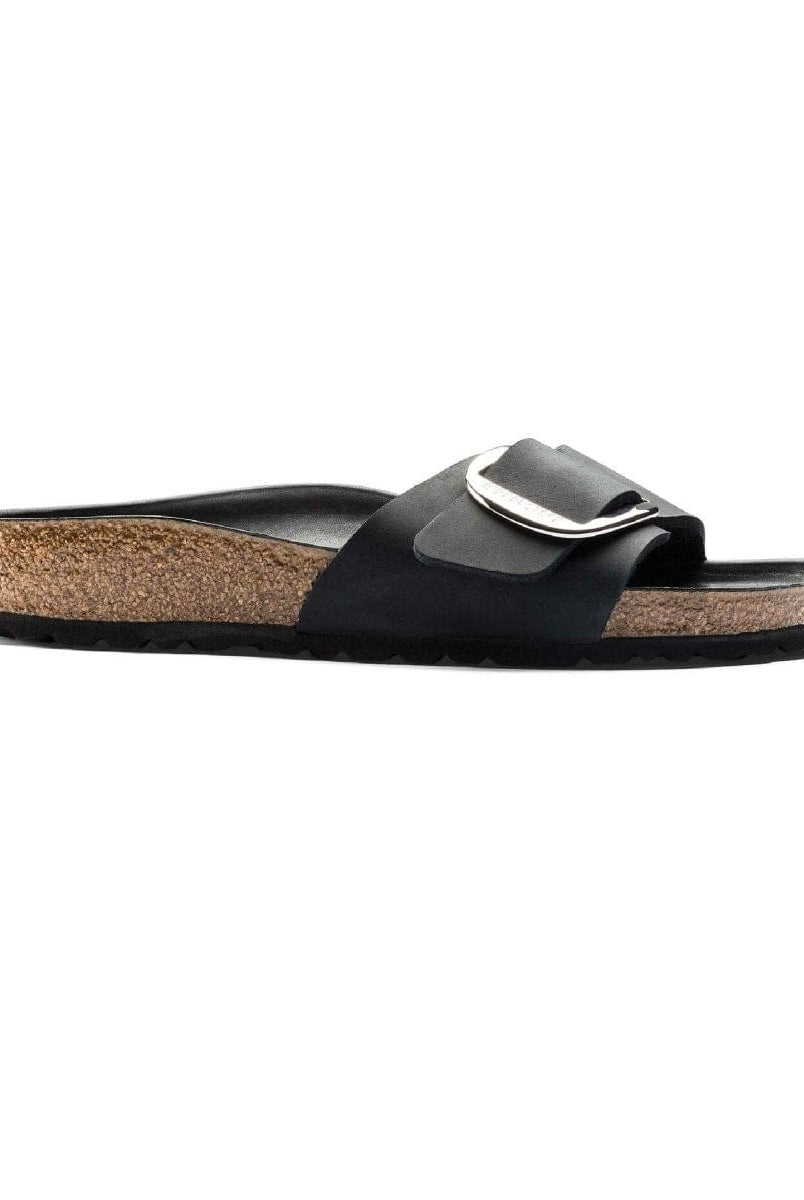Madrid Big Buckle Oiled Leather Black - PINK ARROWS
