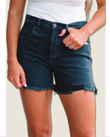 Makai Cut Off Vintage Short Washed Black - PINK ARROWS
